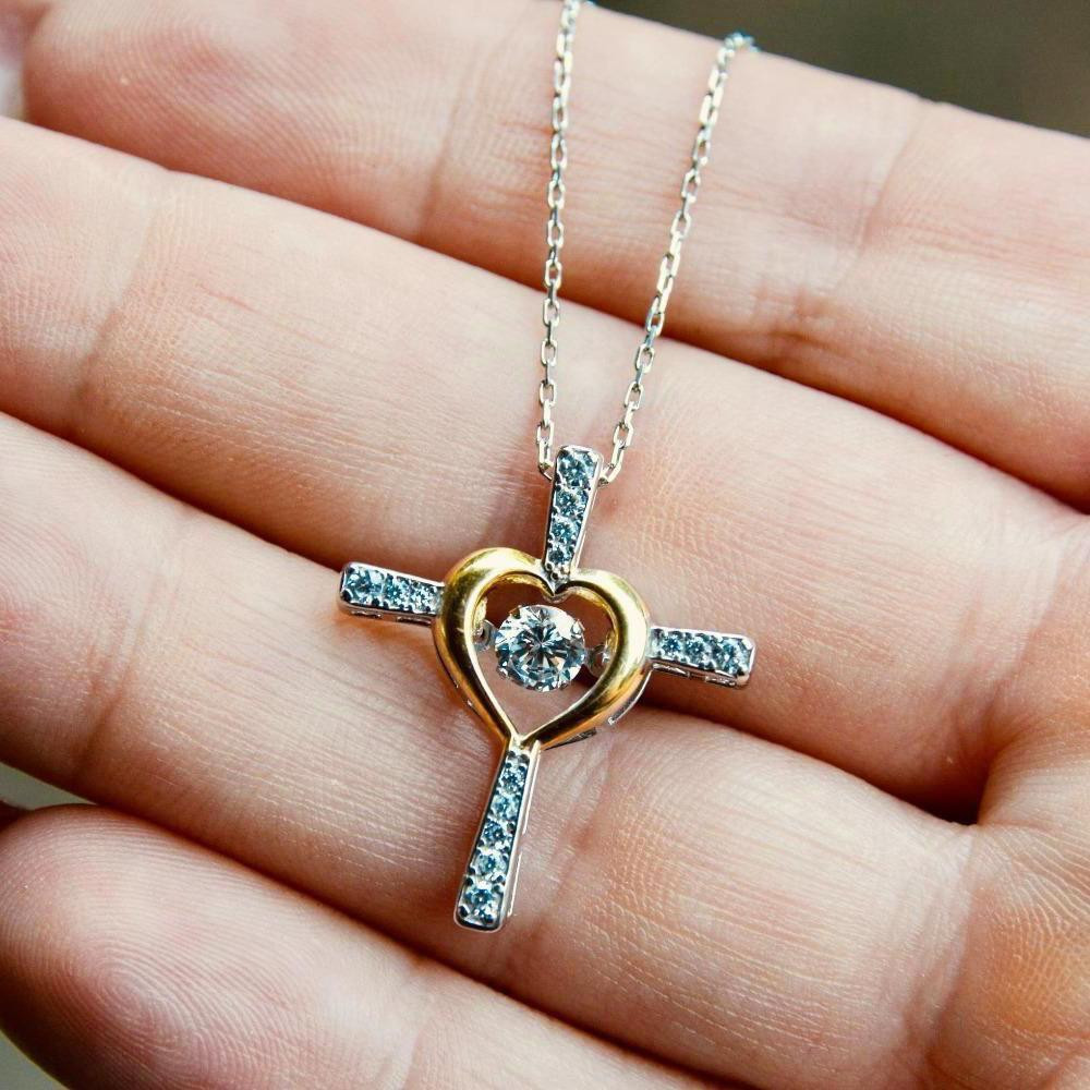 Mom Necklace I Love You Always And Forever Cross Dancing Necklace From Son To Mother